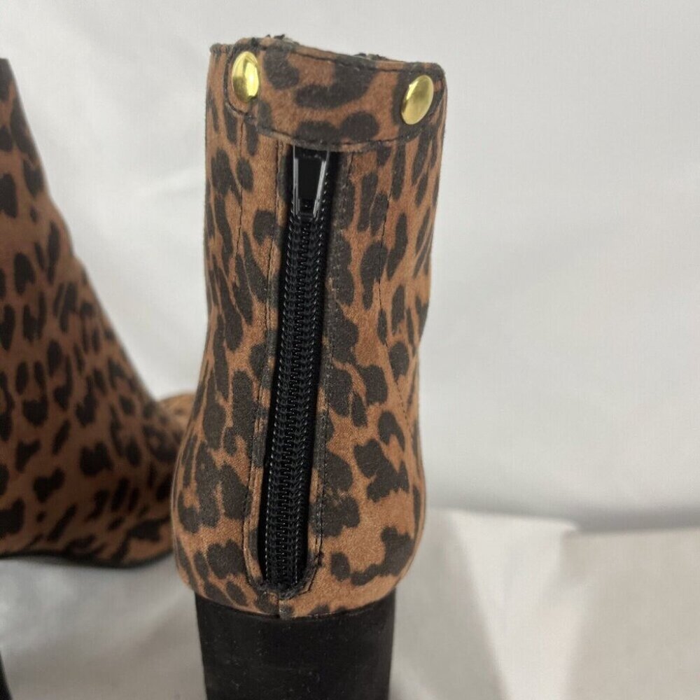 Steve Madden Confident Fabric Leopard Print Block Heel Bootie Women’s Size 8.5 - Picture 12 of 16
